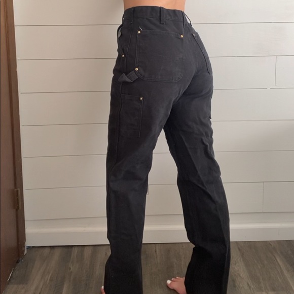 Carhartt Double Knee Dungaree Carpenter Work Pants Sz 32x36 Black B01 - Picture 4 of 9